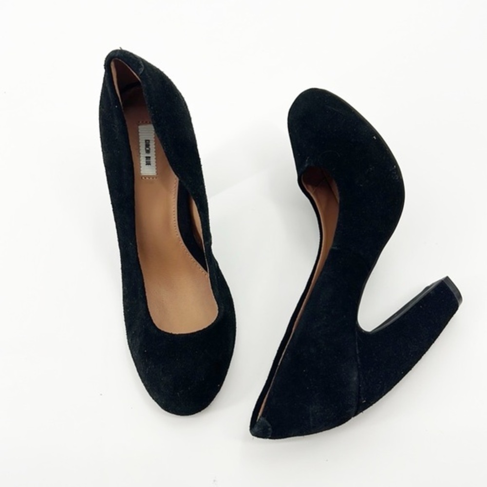 Kimchi Blue Gretel Suede Block Heel Pumps Black size 6